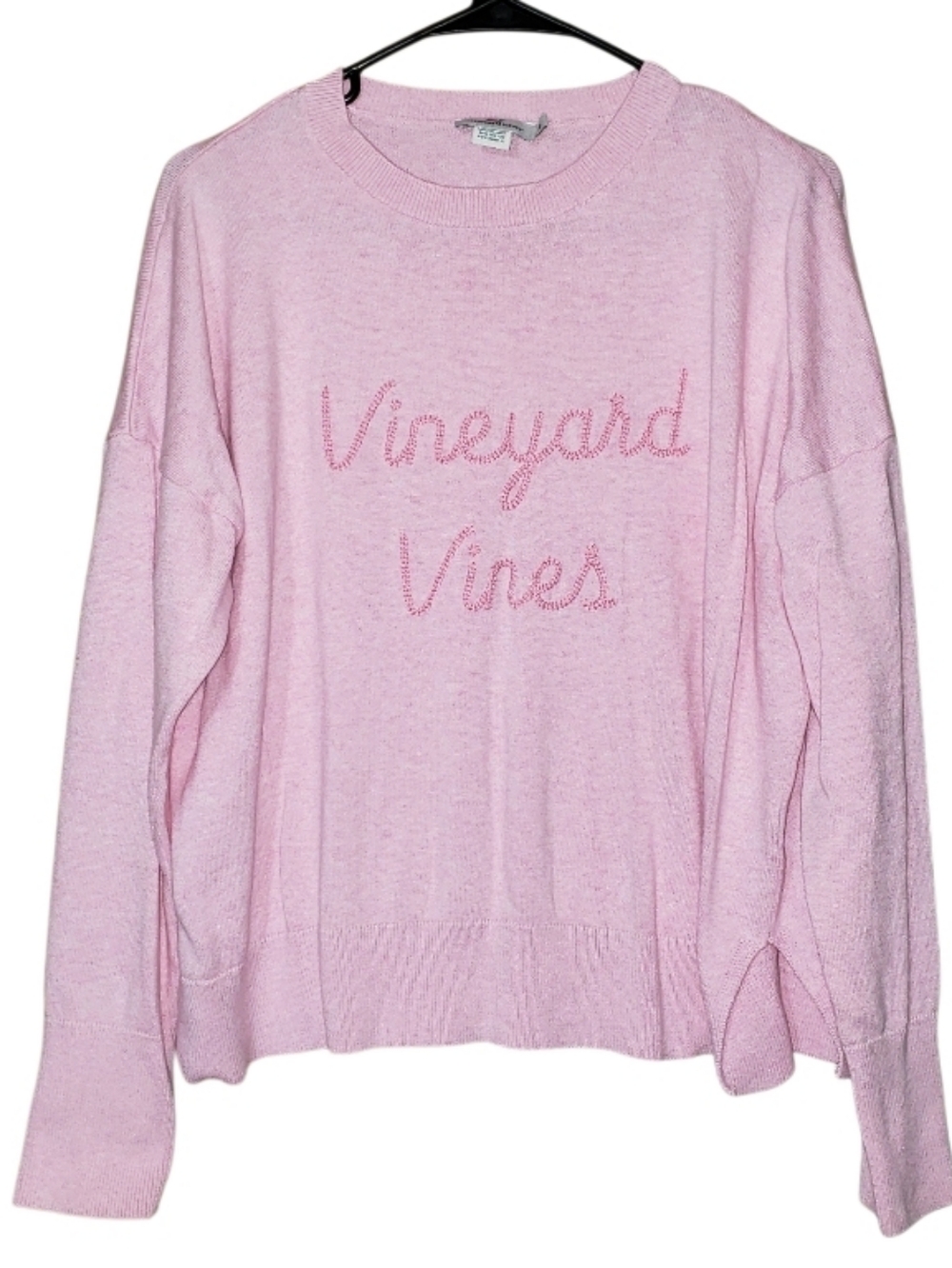 Vineyard Vines Embroidered Logo Pink Sweater Size XL